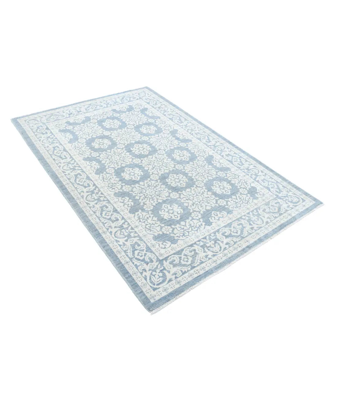 Alfombra de lana fina Serenity anudada a mano - 4'4'' x 6'6''