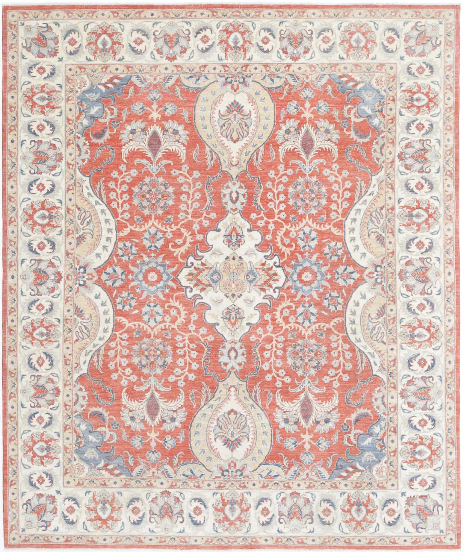 Hand Knotted Fine Ziegler Wool Rug - 7'9'' x 9'5''