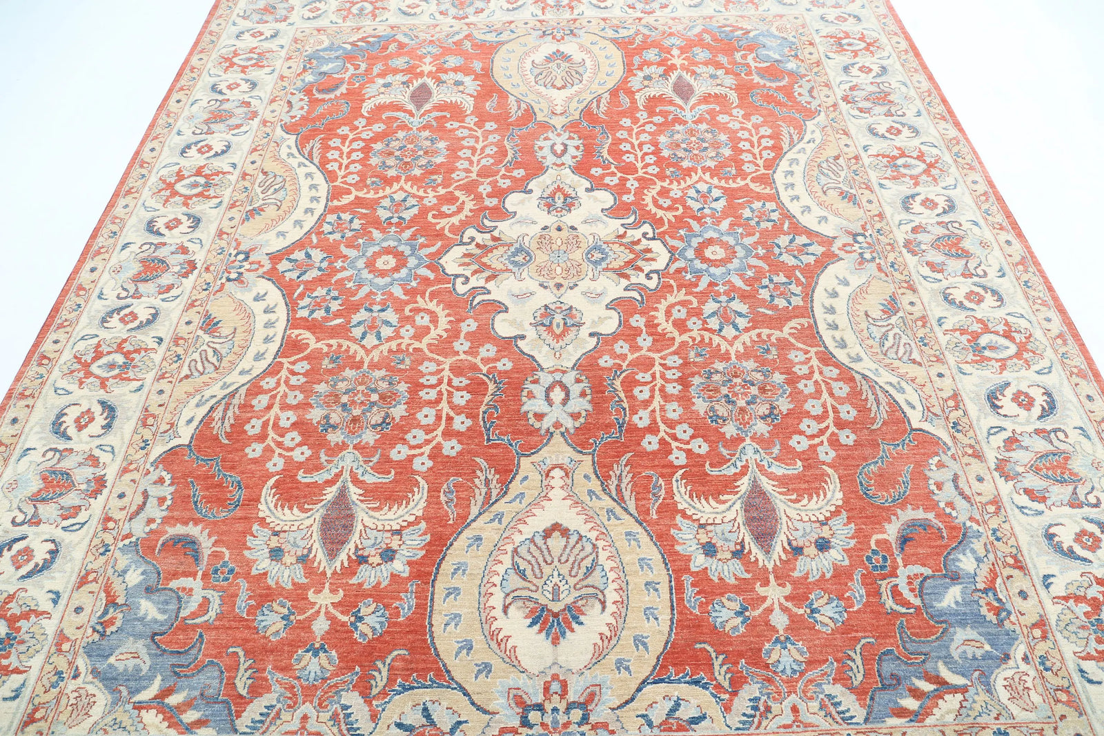Hand Knotted Fine Ziegler Wool Rug - 7'9'' x 9'5''