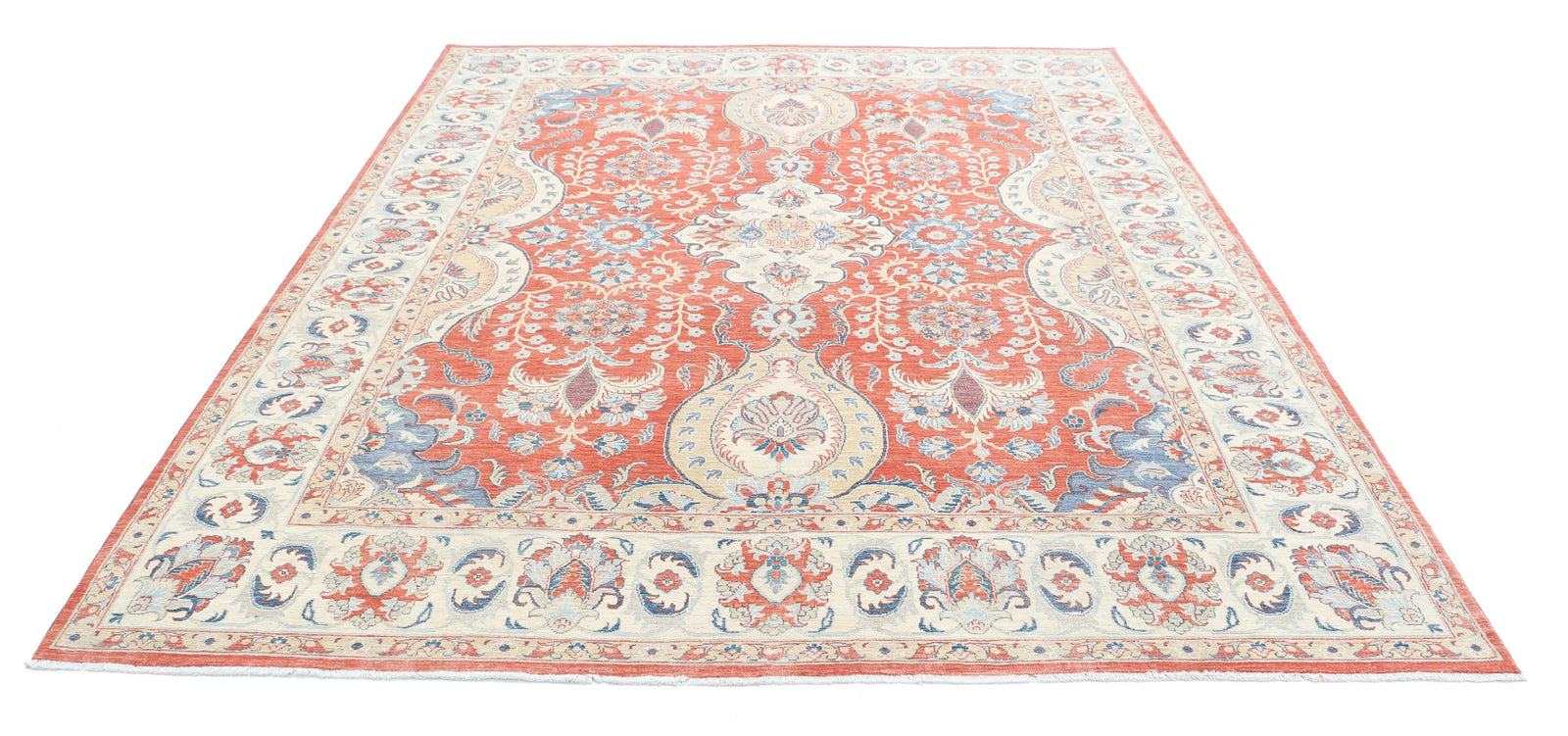 Hand Knotted Fine Ziegler Wool Rug - 7'9'' x 9'5'' - Arteverk Rugs Area rug