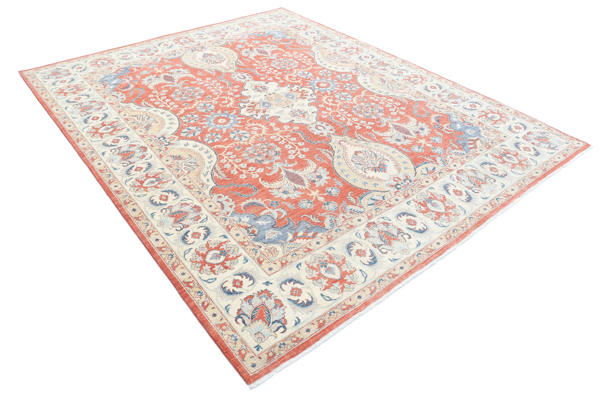 Hand Knotted Fine Ziegler Wool Rug - 7'9'' x 9'5'' - Arteverk Rugs Area rug