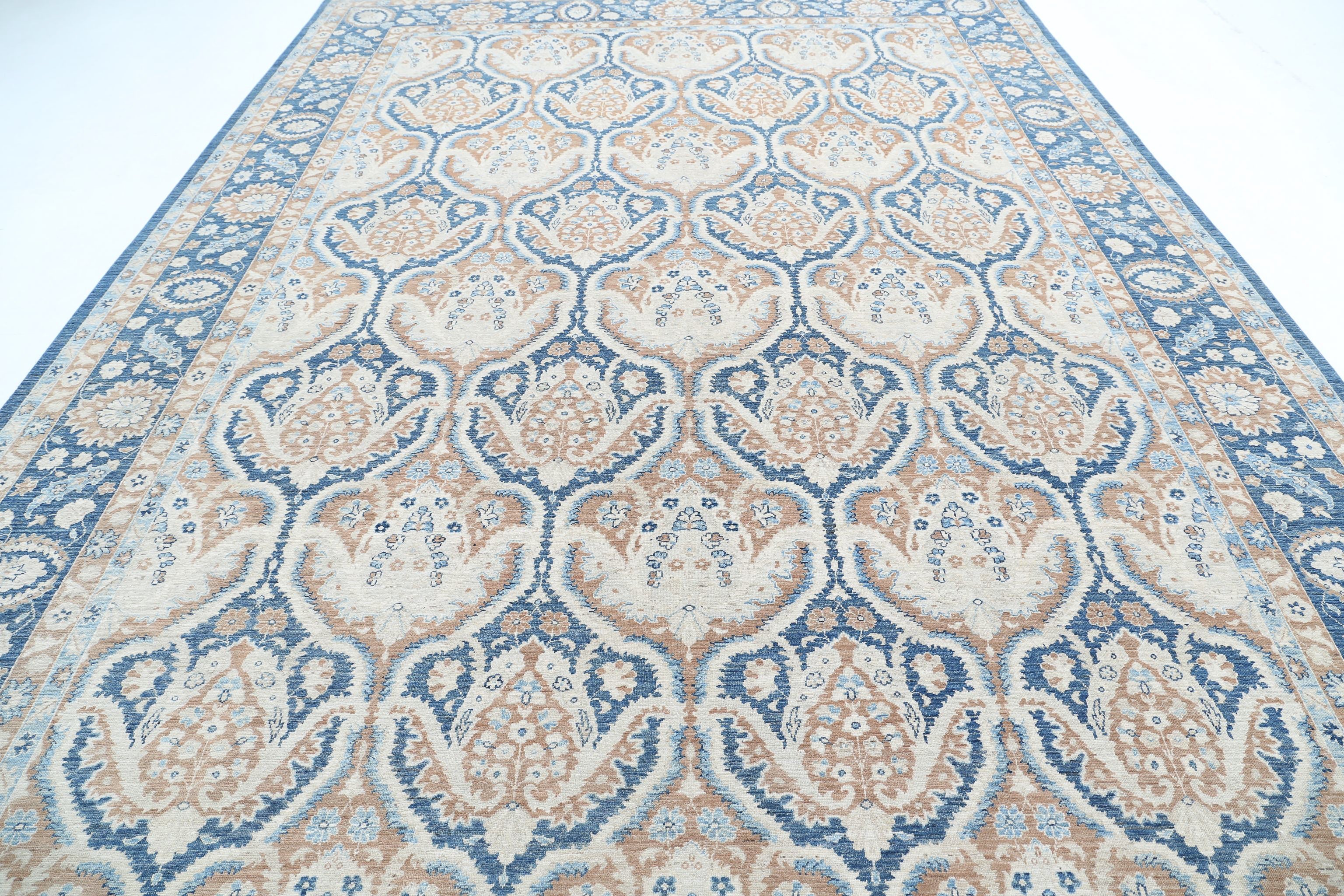 Hand Knotted Fine Ziegler Wool Rug - 9'9'' x 13'10''