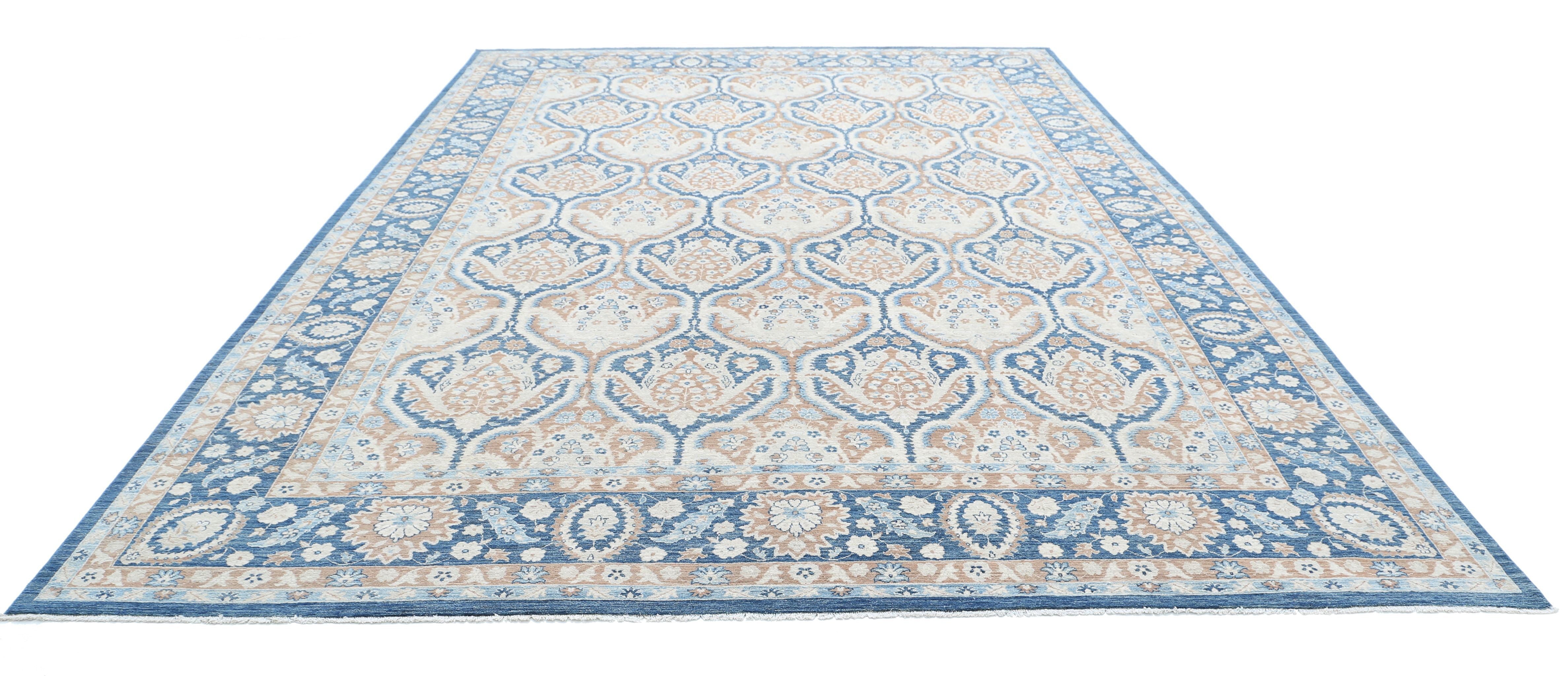 Hand Knotted Fine Ziegler Wool Rug - 9'9'' x 13'10''