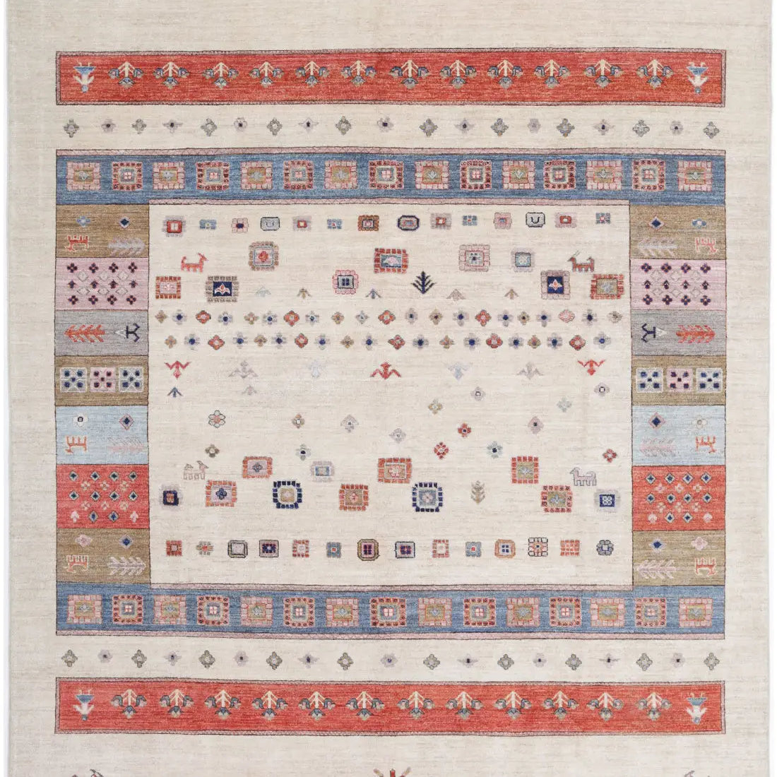 Hand Knotted Gabbeh Wool Rug - 8'0'' x 9'7''
