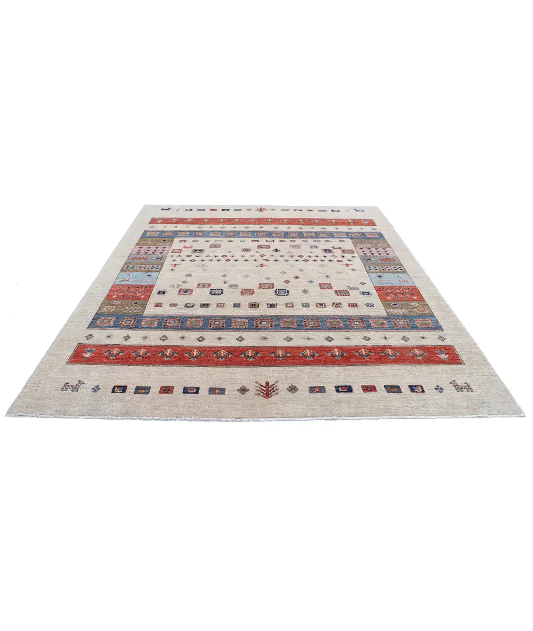 Hand Knotted Gabbeh Wool Rug - 8'0'' x 9'7''