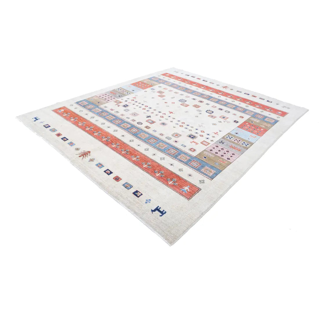 Hand Knotted Gabbeh Wool Rug - 8'0'' x 9'7''