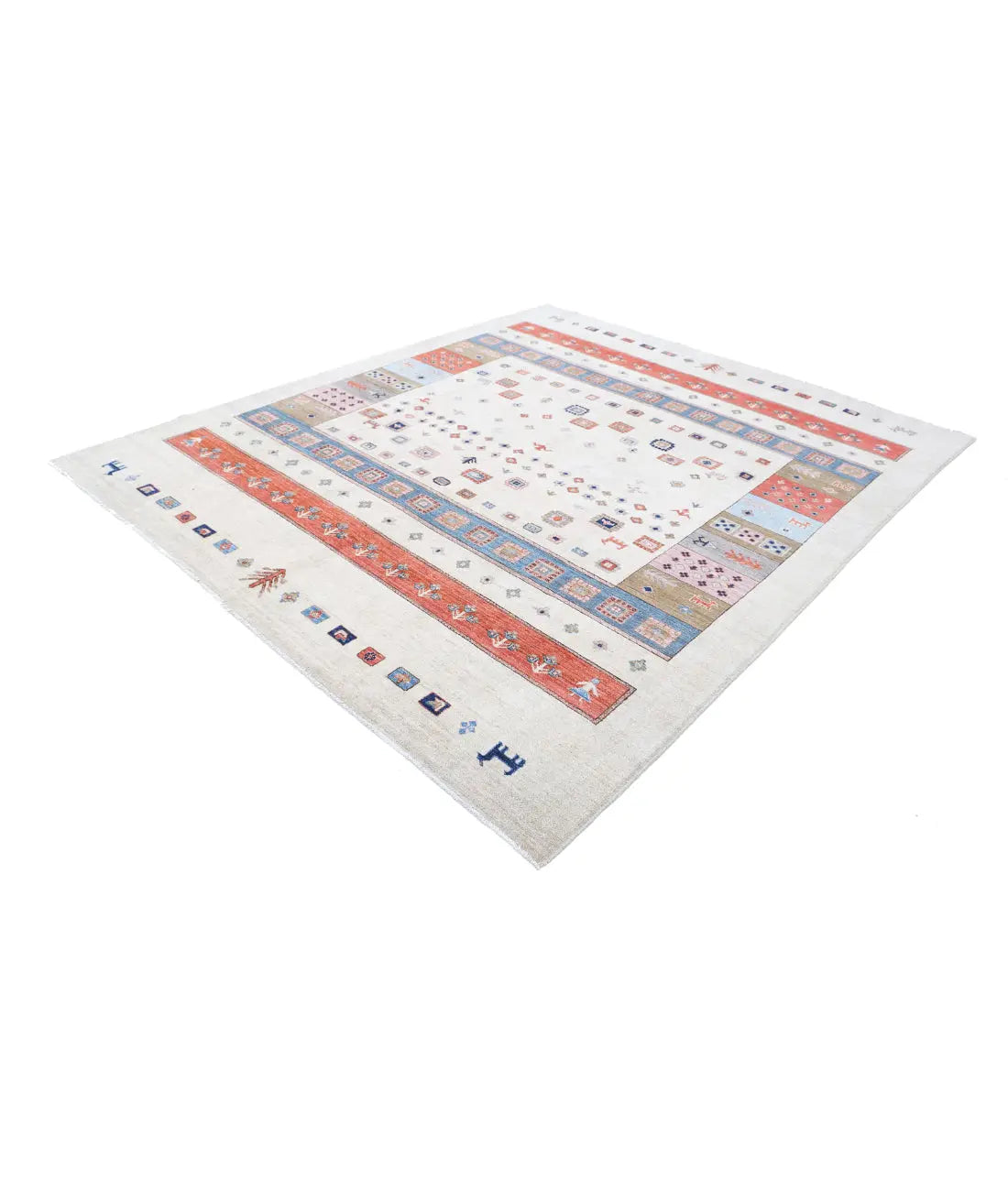 Hand Knotted Gabbeh Wool Rug - 8'0'' x 9'7''