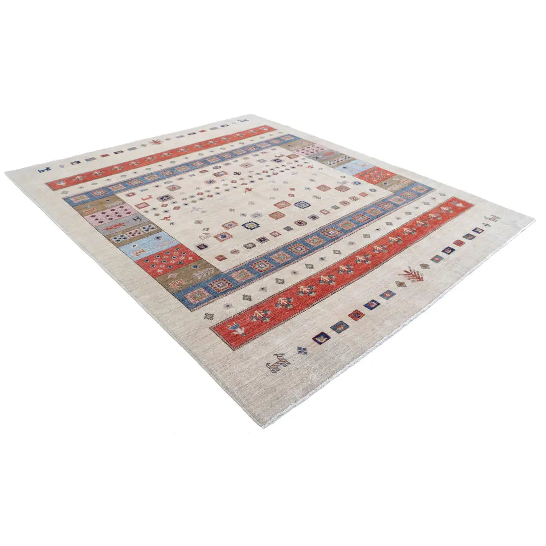 Hand Knotted Gabbeh Wool Rug - 8'0'' x 9'7''