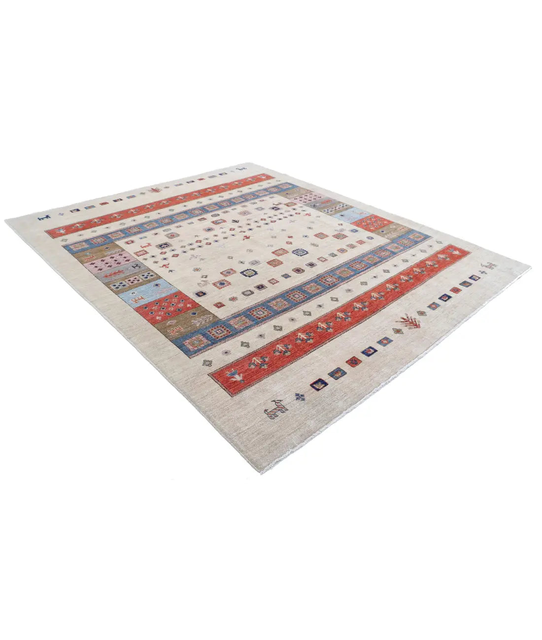 Hand Knotted Gabbeh Wool Rug - 8'0'' x 9'7''