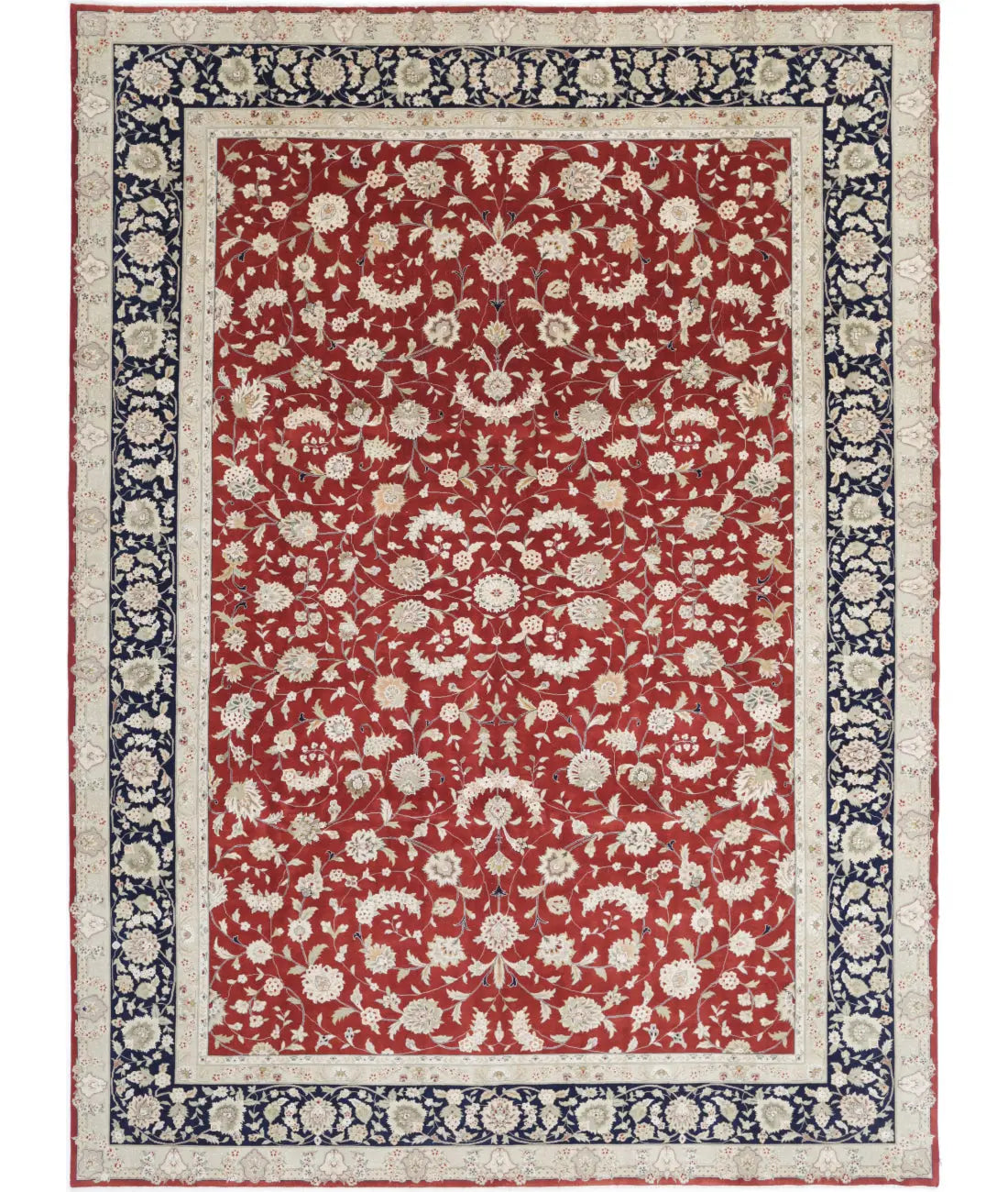 Hand Knotted Heritage Oriental  Kashan Wool Rug - 9'9'' x 13'9''