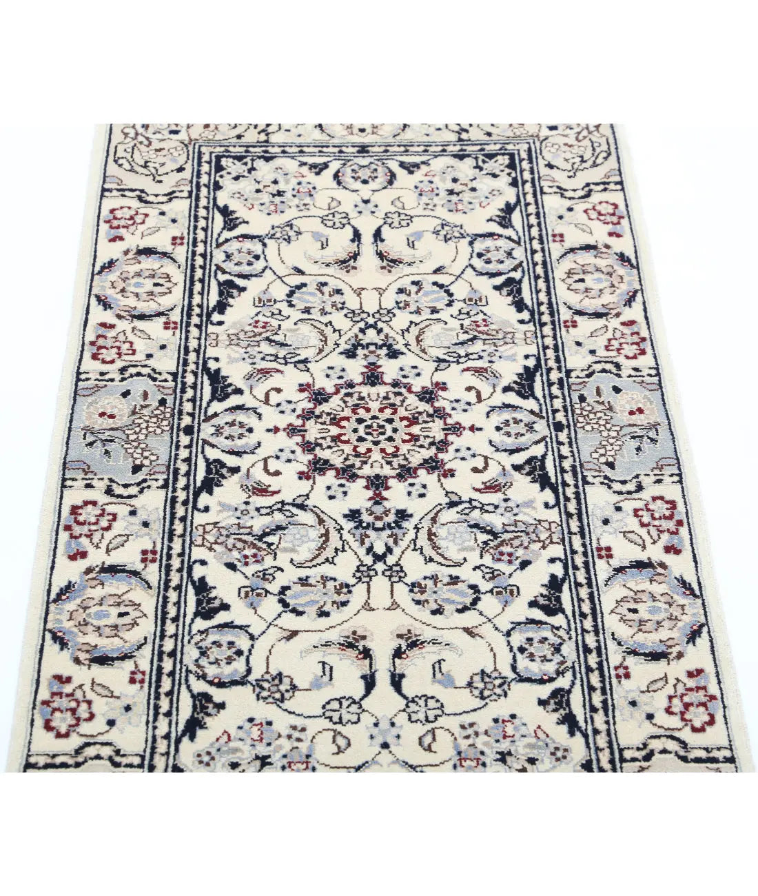 Hand Knotted Heritage Oriental  Nain Wool & Silk Rug - 2'0'' x 3'10''