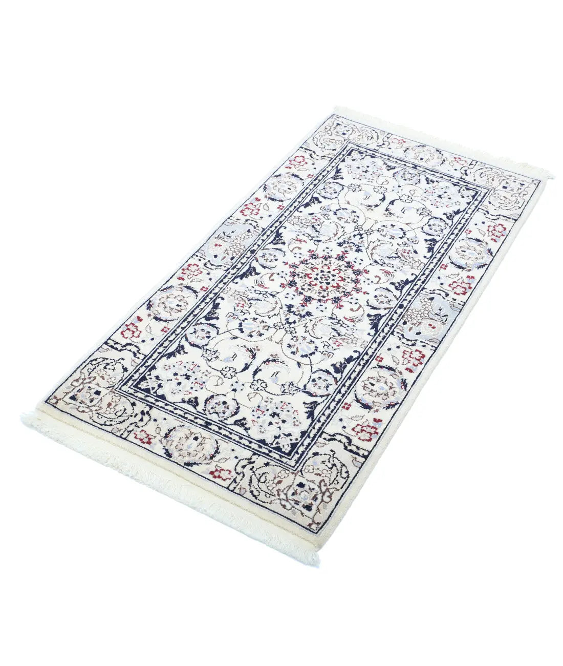 Hand Knotted Heritage Oriental  Nain Wool & Silk Rug - 2'0'' x 3'10''