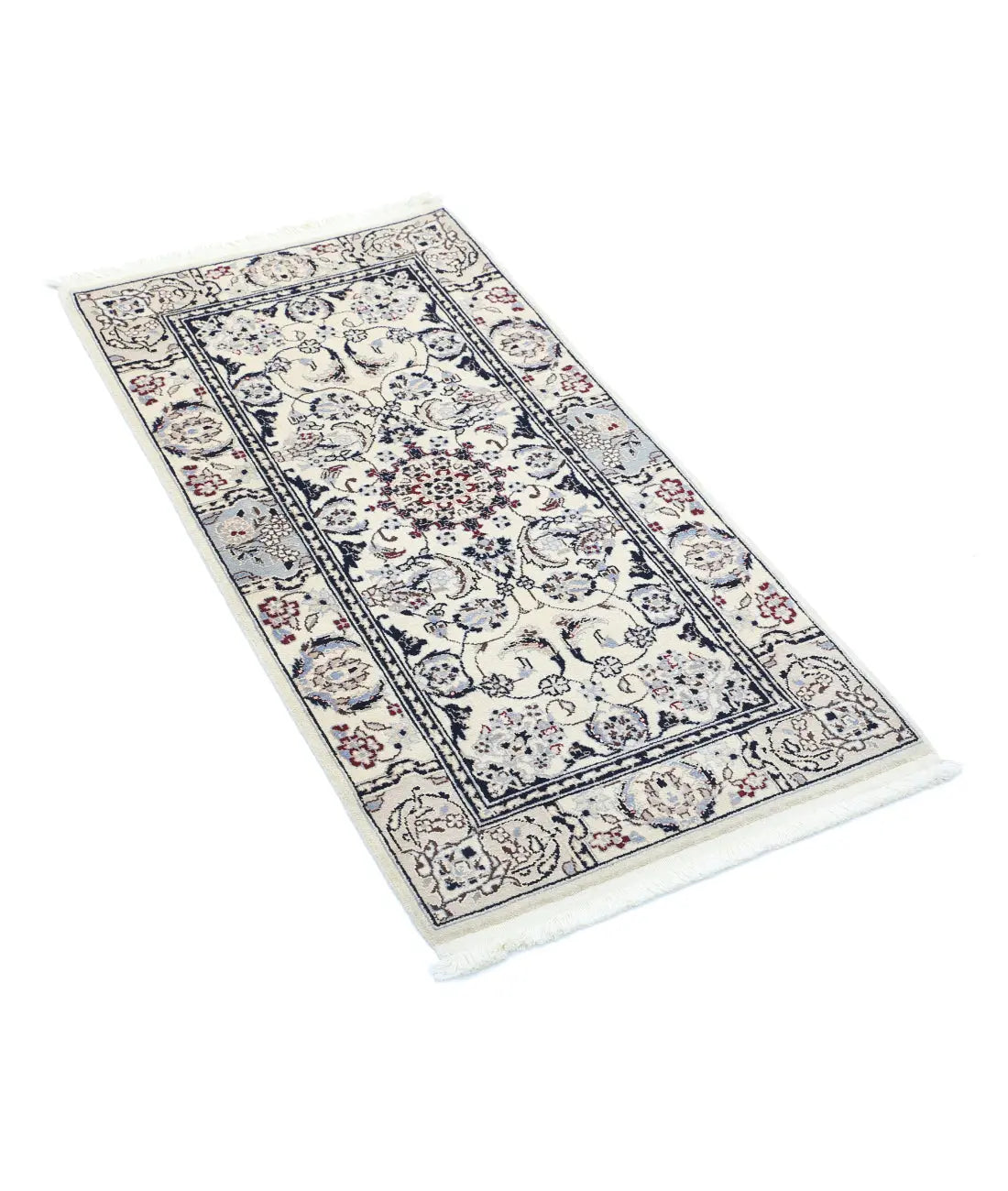 Hand Knotted Heritage Oriental  Nain Wool & Silk Rug - 2'0'' x 3'10''