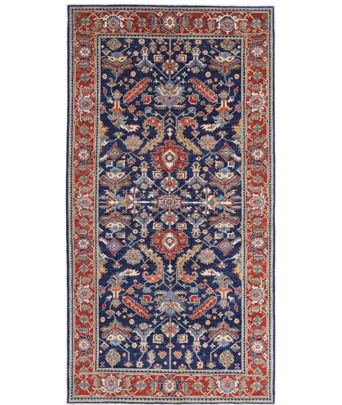 Hand Knotted Heriz Farhan Wool Rug - 6&#39;2&#39;&#39; x 12&#39;7&#39;&#39;