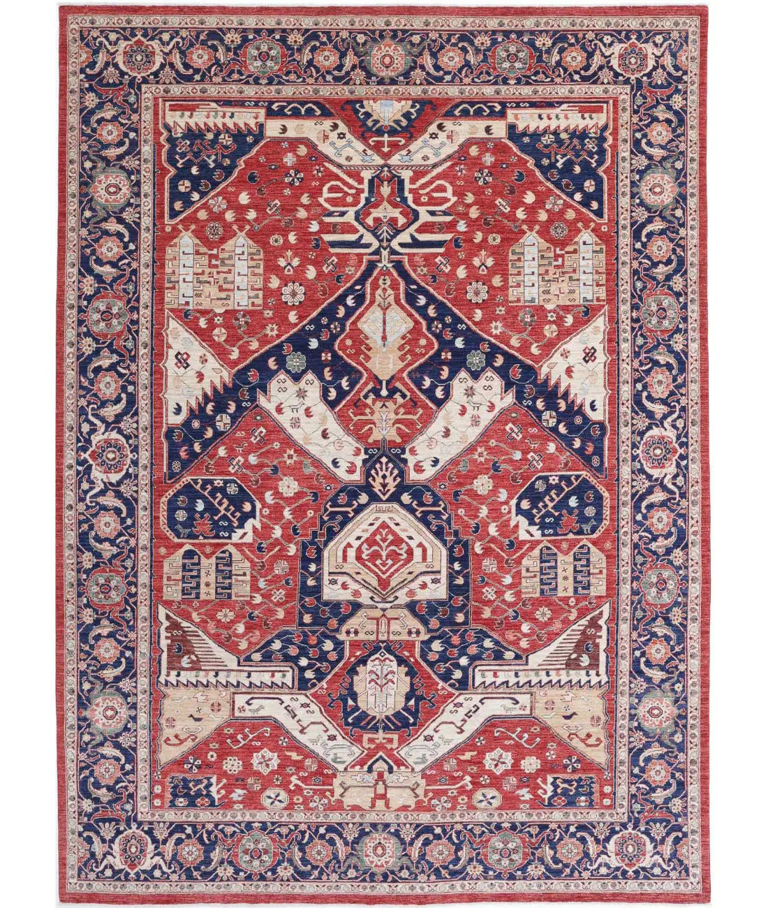 Hand Knotted Heriz Wool Rug - 10&#39;0&#39;&#39; x 13&#39;0&#39;&#39;