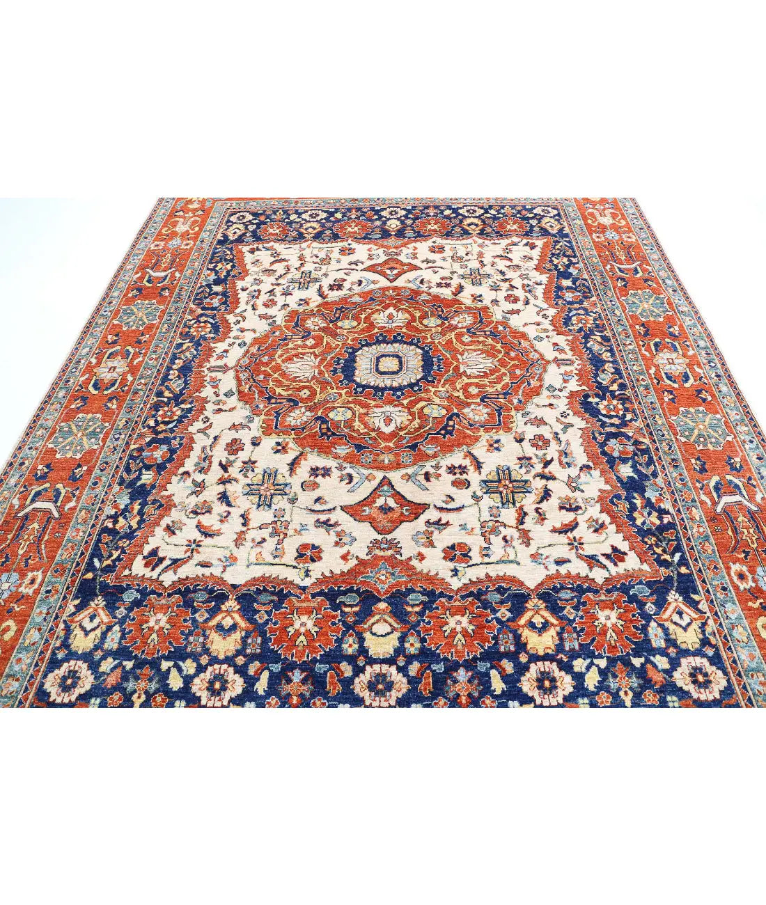 Hand Knotted Heriz Wool Rug - 8'0'' x 9'10'' - Arteverk Rugs Area rug