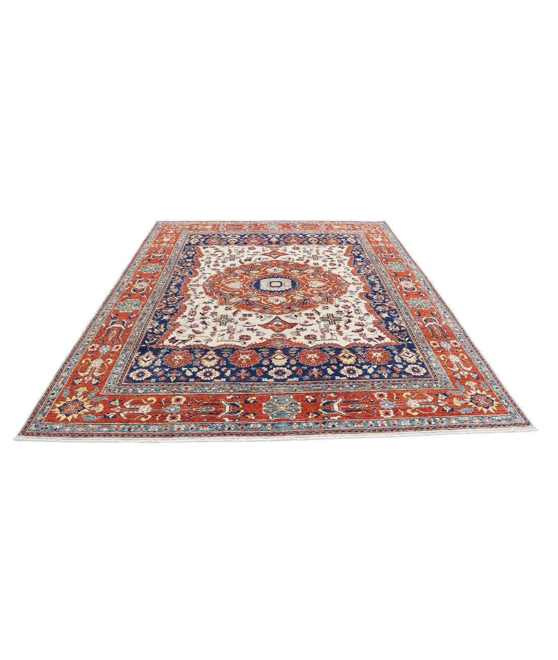 Hand Knotted Heriz Wool Rug - 8'0'' x 9'10'' - Arteverk Rugs Area rug
