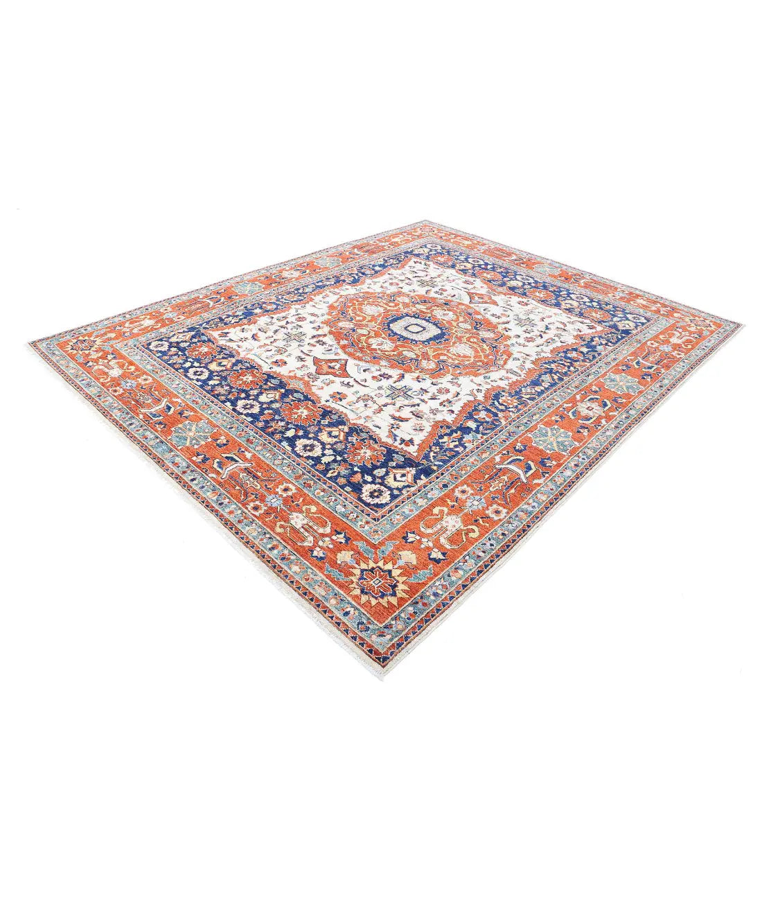 Hand Knotted Heriz Wool Rug - 8'0'' x 9'10'' - Arteverk Rugs Area rug