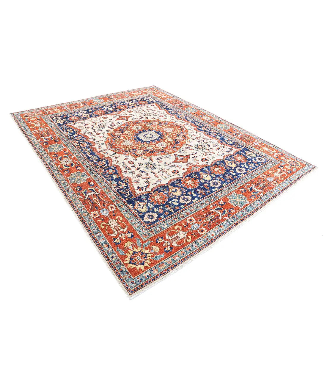 Hand Knotted Heriz Wool Rug - 8'0'' x 9'10'' - Arteverk Rugs Area rug