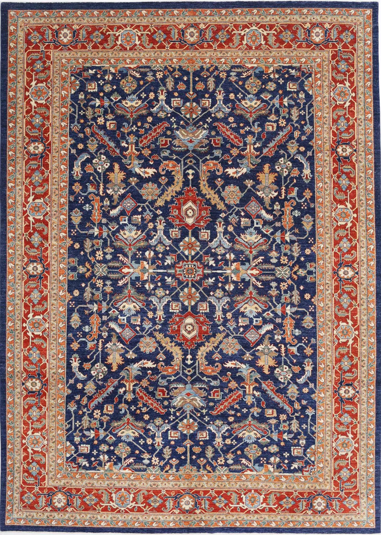 Hand Knotted Heriz Wool Rug - 9'11'' x 13'11''