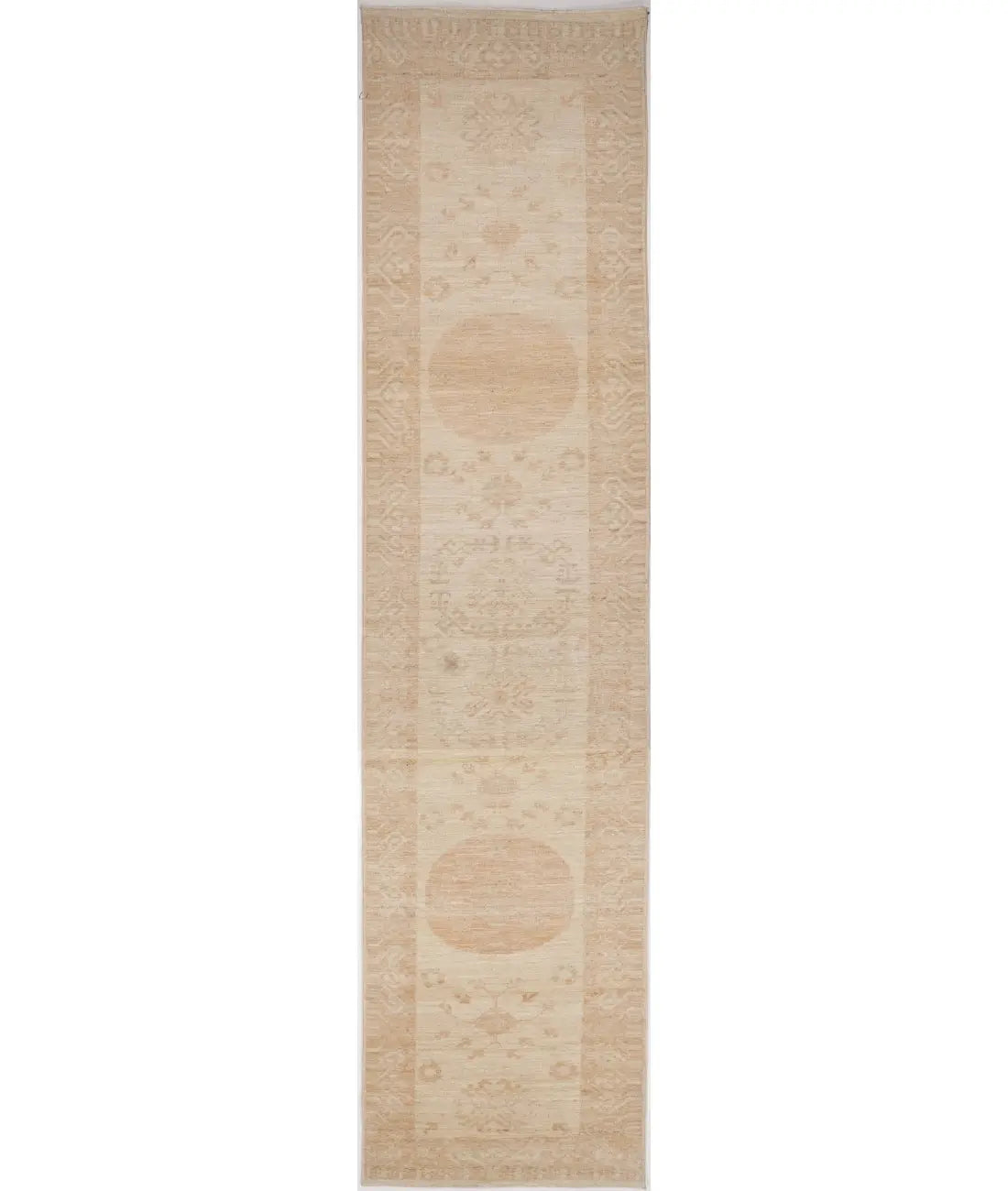 Hand Knotted Khotan Wool Rug - 2'7'' x 12'8''