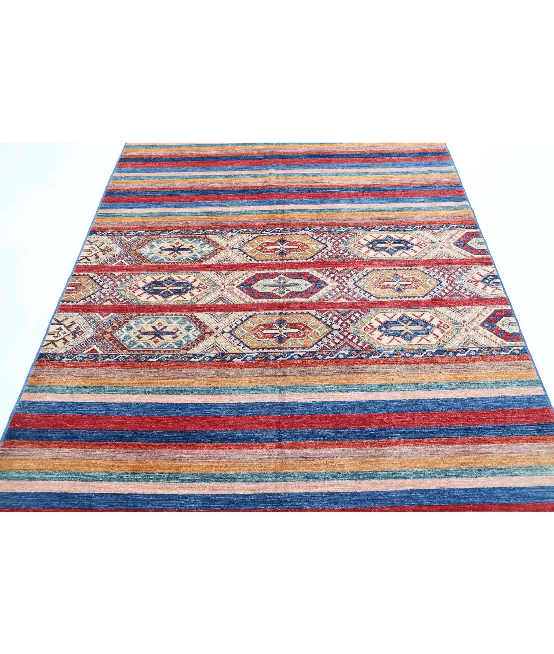Hand Knotted Khurjeen Wool Rug - 5'7'' x 7'10''