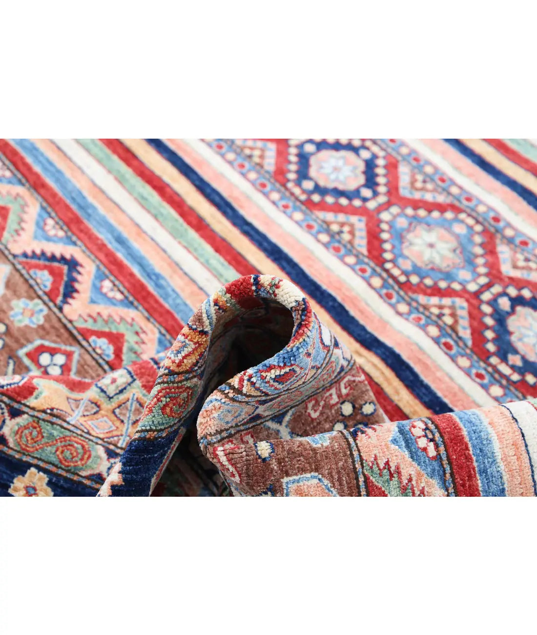 Hand Knotted Khurjeen Wool Rug - 5'7'' x 7'4''