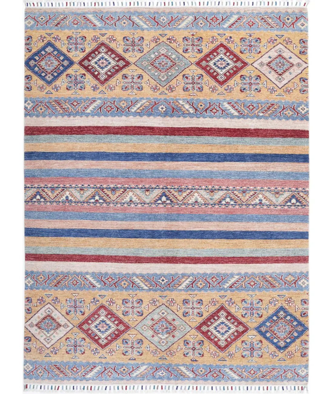 Hand Knotted Khurjeen Wool Rug - 5'8'' x 7'7''