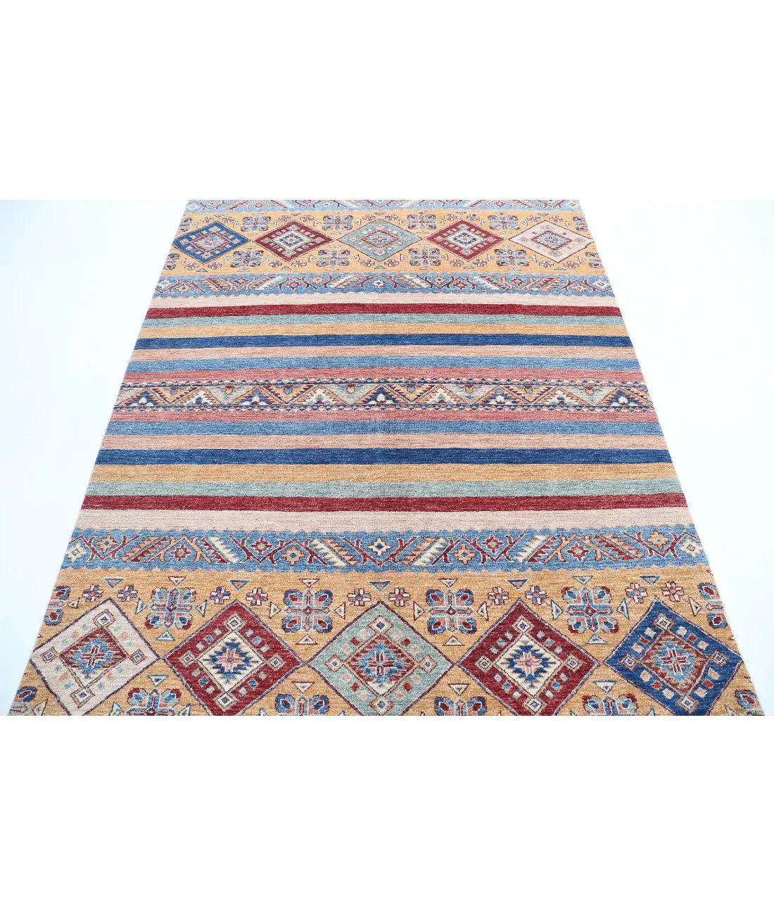 Hand Knotted Khurjeen Wool Rug - 5'8'' x 7'7''