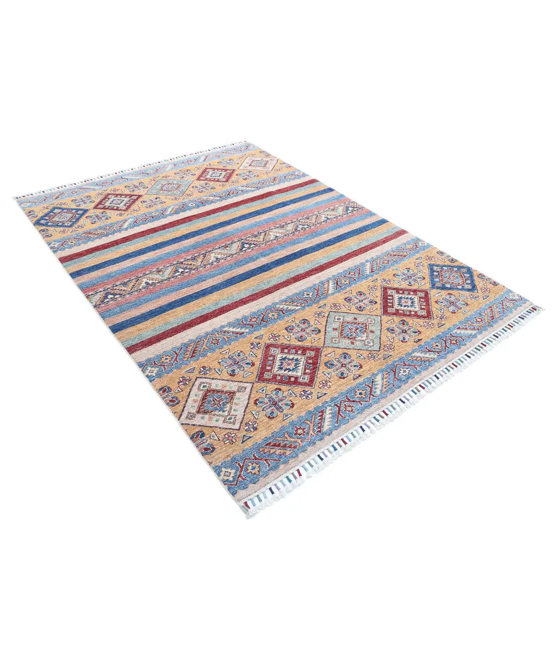 Hand Knotted Khurjeen Wool Rug - 5'8'' x 7'7''