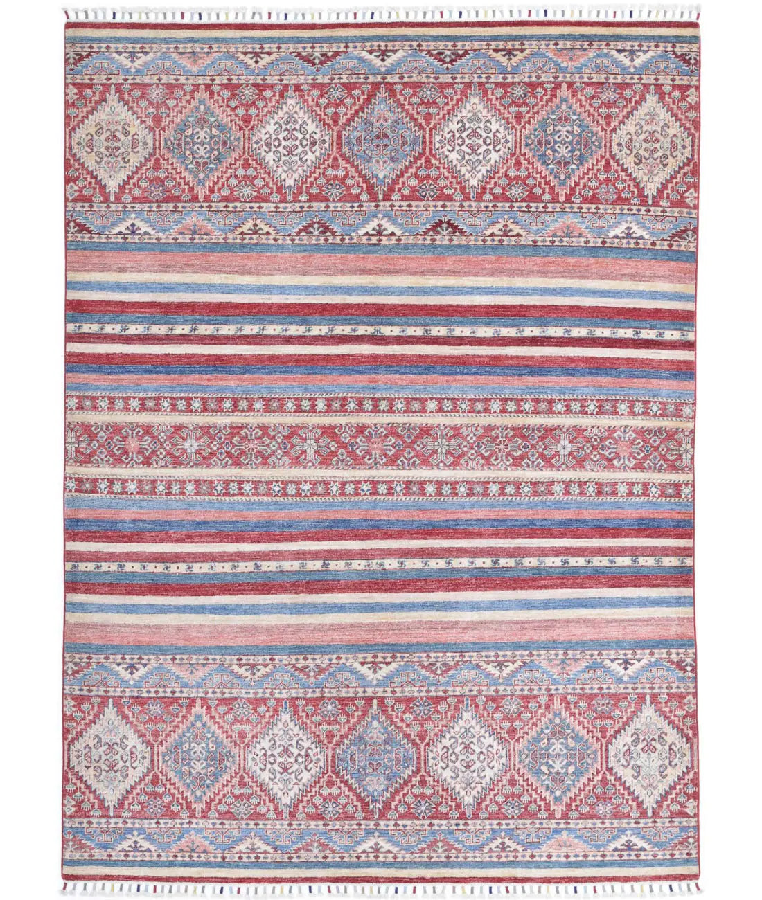 Hand Knotted Khurjeen Wool Rug - 5'8'' x 7'8''