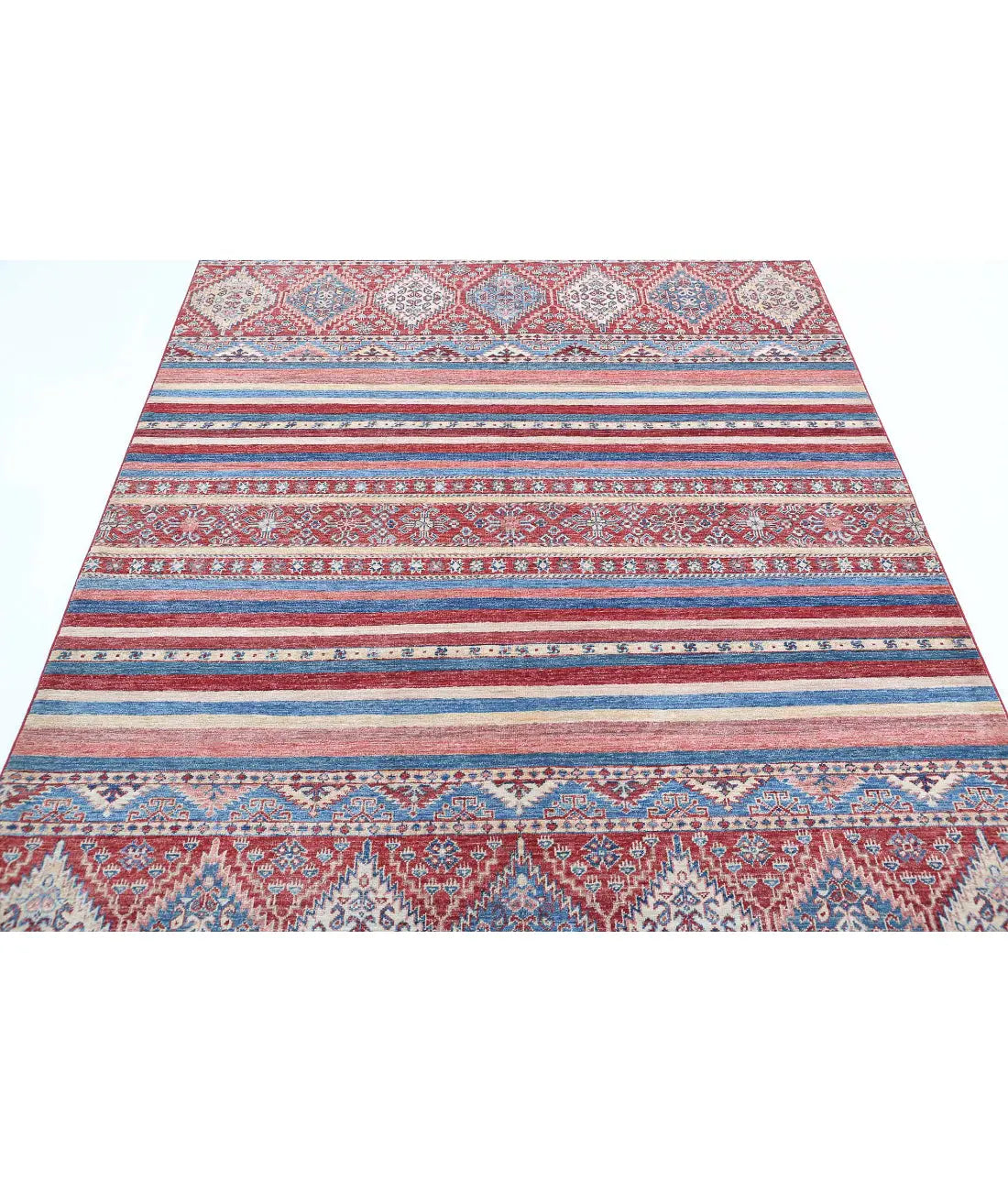 Hand Knotted Khurjeen Wool Rug - 5'8'' x 7'8''