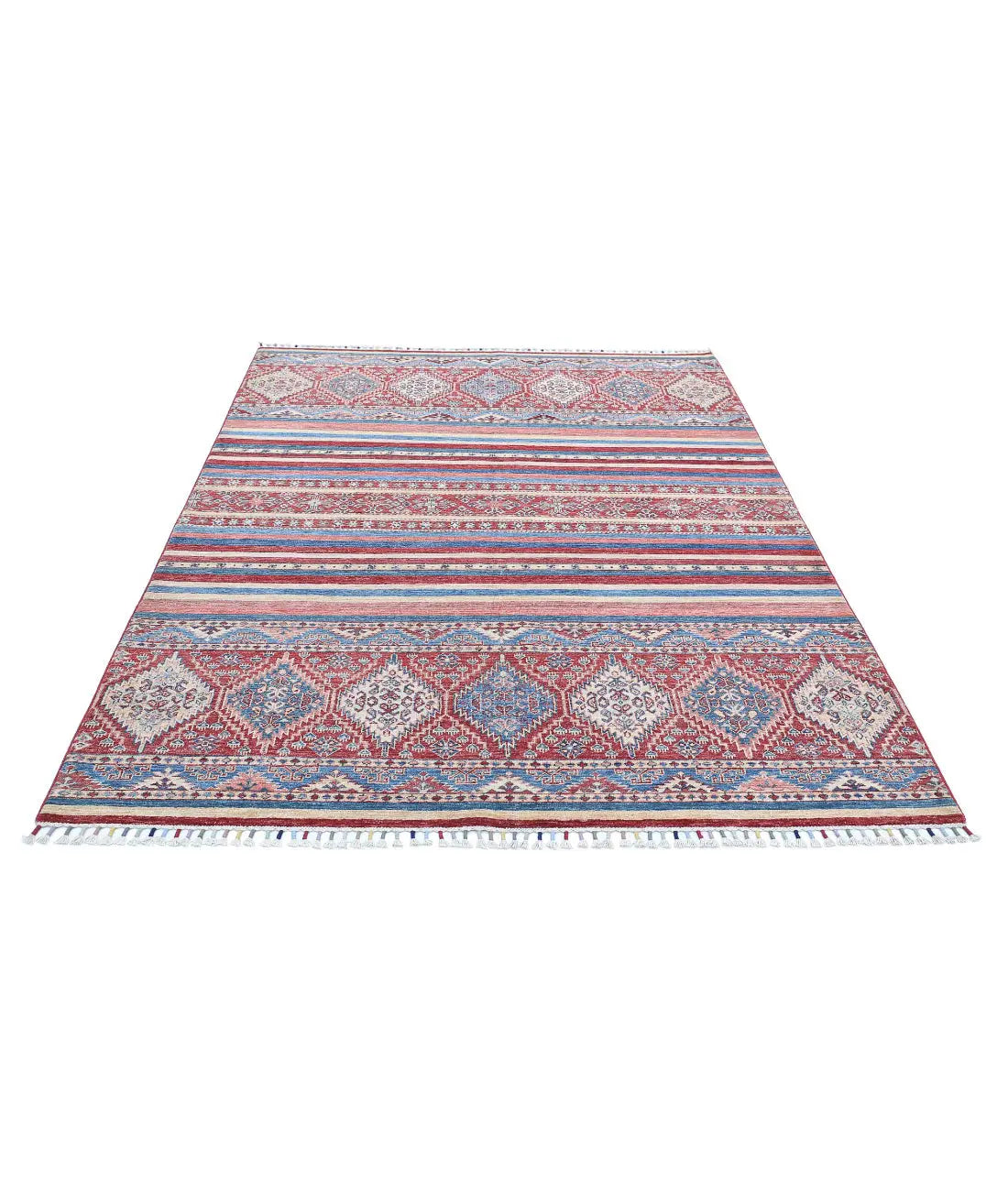 Hand Knotted Khurjeen Wool Rug - 5'8'' x 7'8''