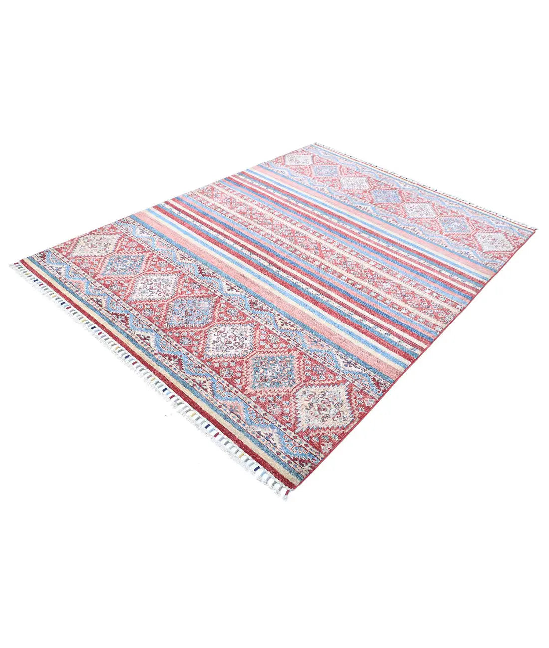 Hand Knotted Khurjeen Wool Rug - 5'8'' x 7'8''