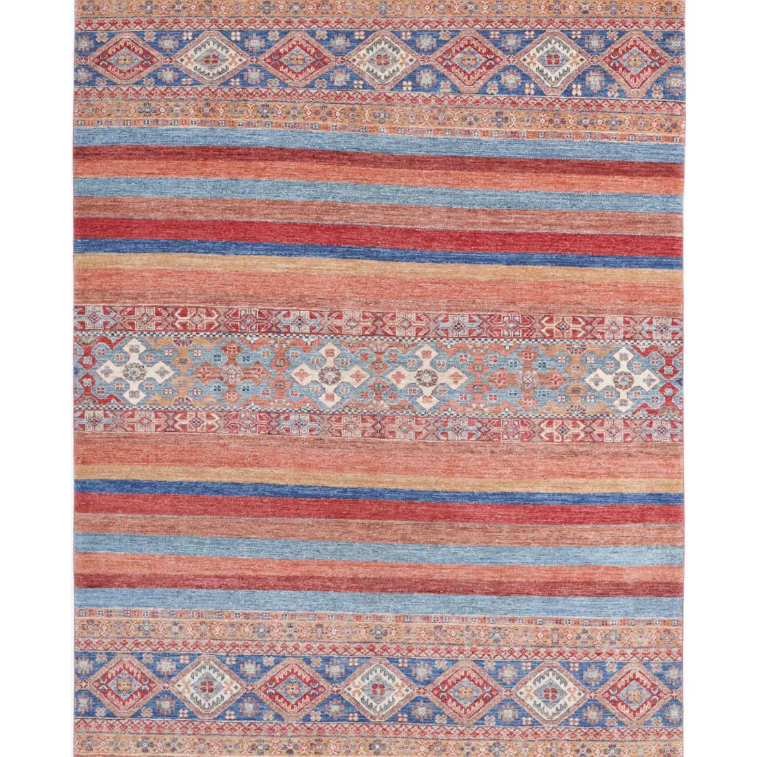 Hand Knotted Khurjeen Wool Rug - 5'9'' x 8'5''
