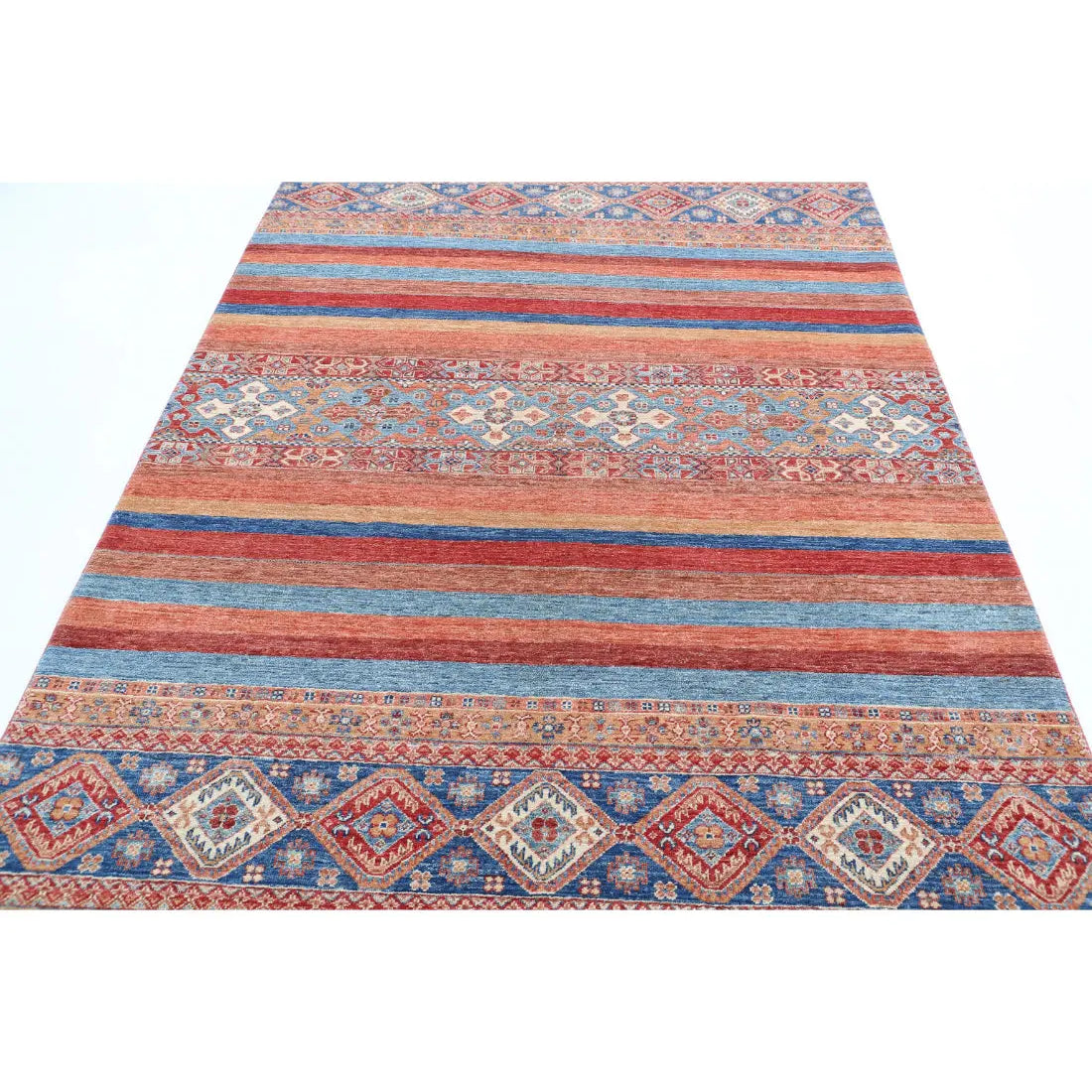 Hand Knotted Khurjeen Wool Rug - 5'9'' x 8'5''
