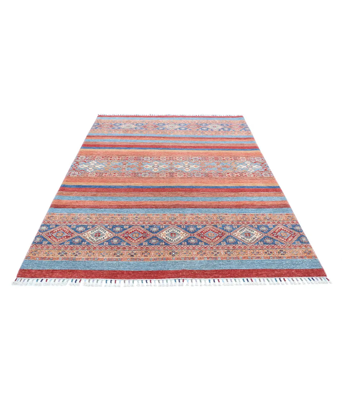 Hand Knotted Khurjeen Wool Rug - 5'9'' x 8'5''