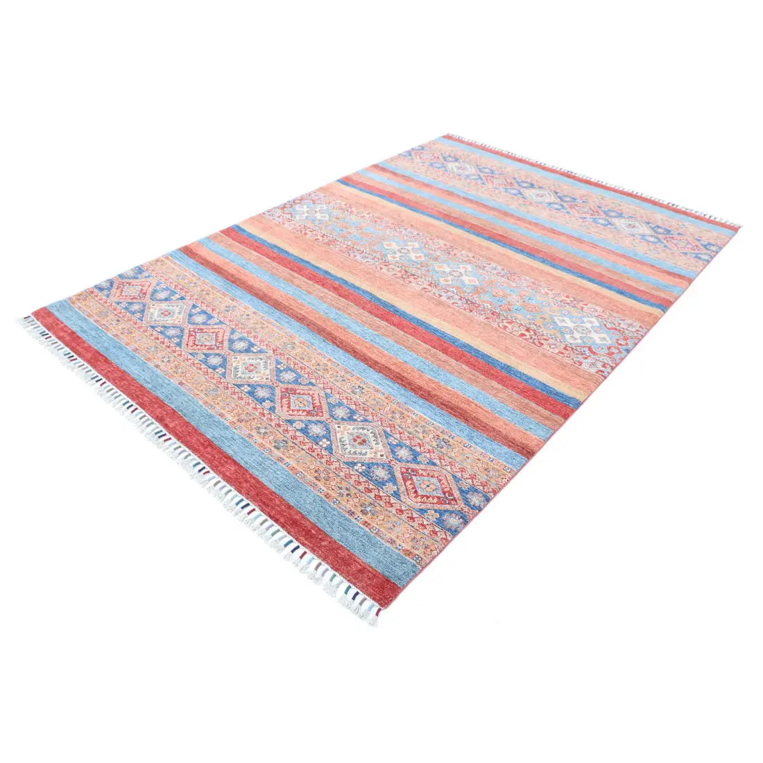 Hand Knotted Khurjeen Wool Rug - 5'9'' x 8'5''