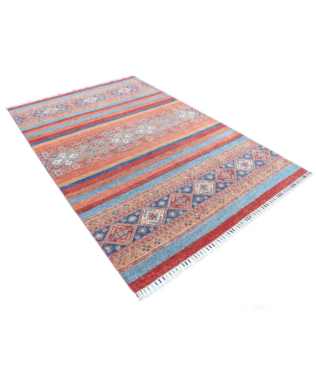 Hand Knotted Khurjeen Wool Rug - 5'9'' x 8'5''