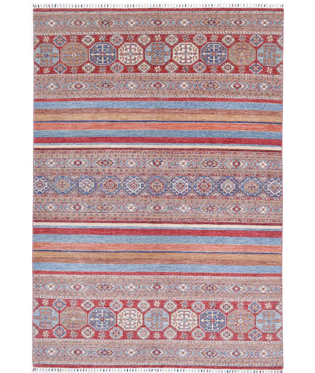 Hand Knotted Khurjeen Wool Rug - 6'6'' x 9'7''