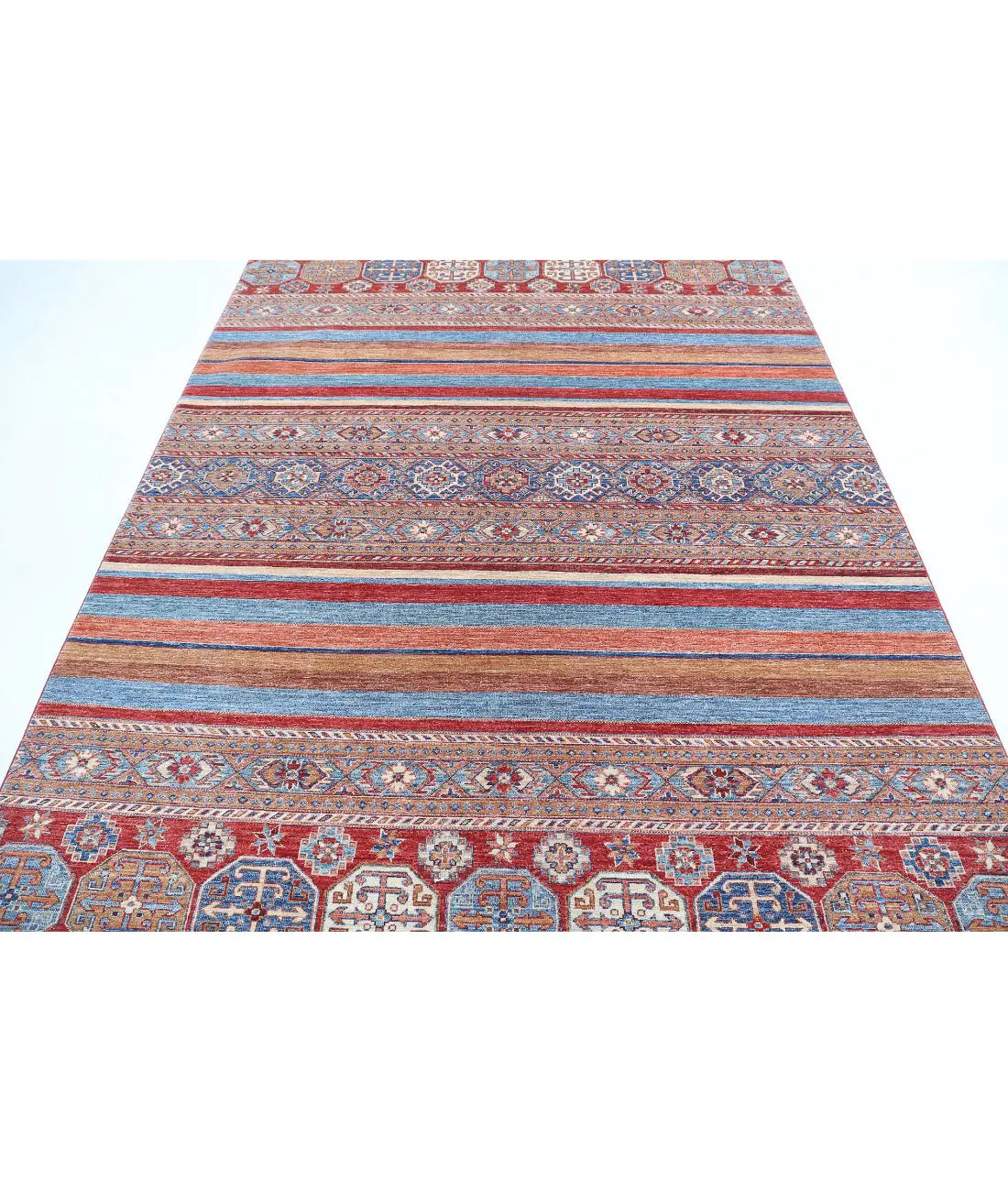 Hand Knotted Khurjeen Wool Rug - 6'6'' x 9'7''