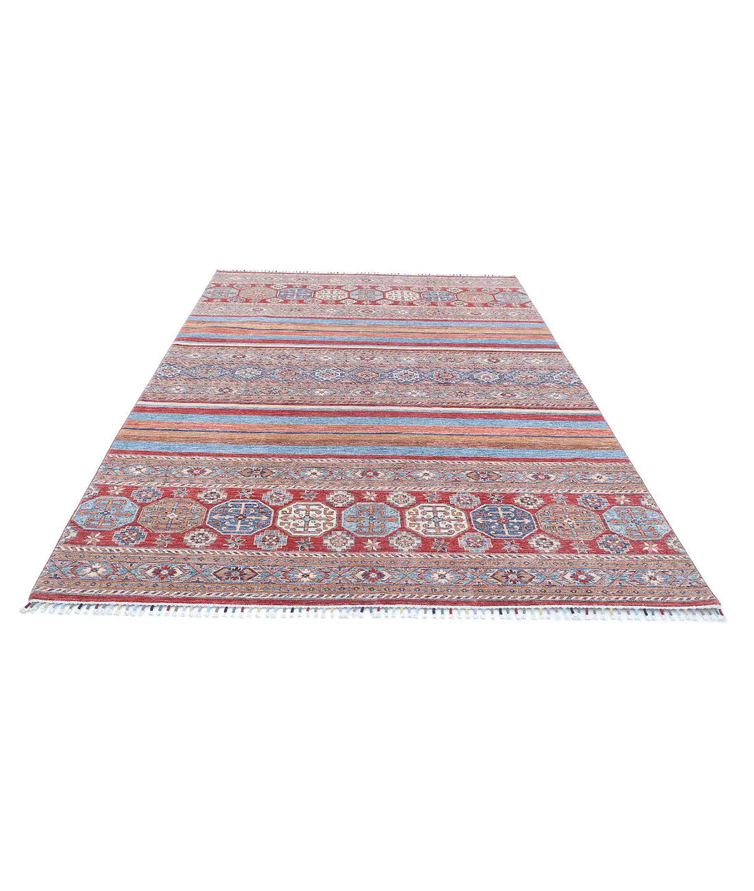 Hand Knotted Khurjeen Wool Rug - 6'6'' x 9'7''
