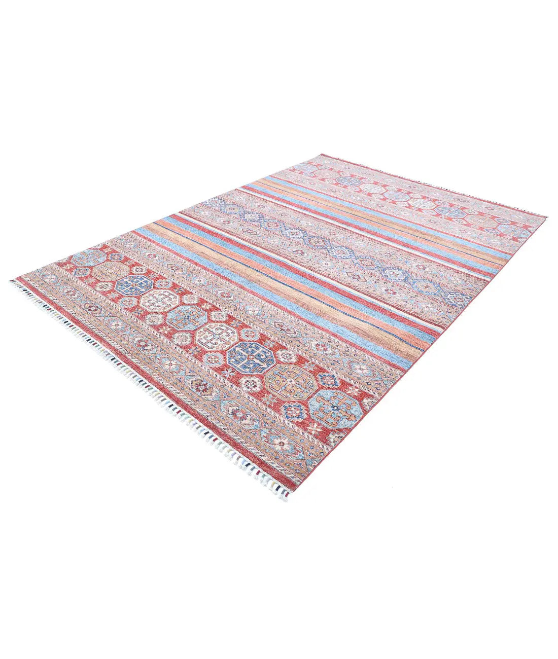 Hand Knotted Khurjeen Wool Rug - 6'6'' x 9'7''