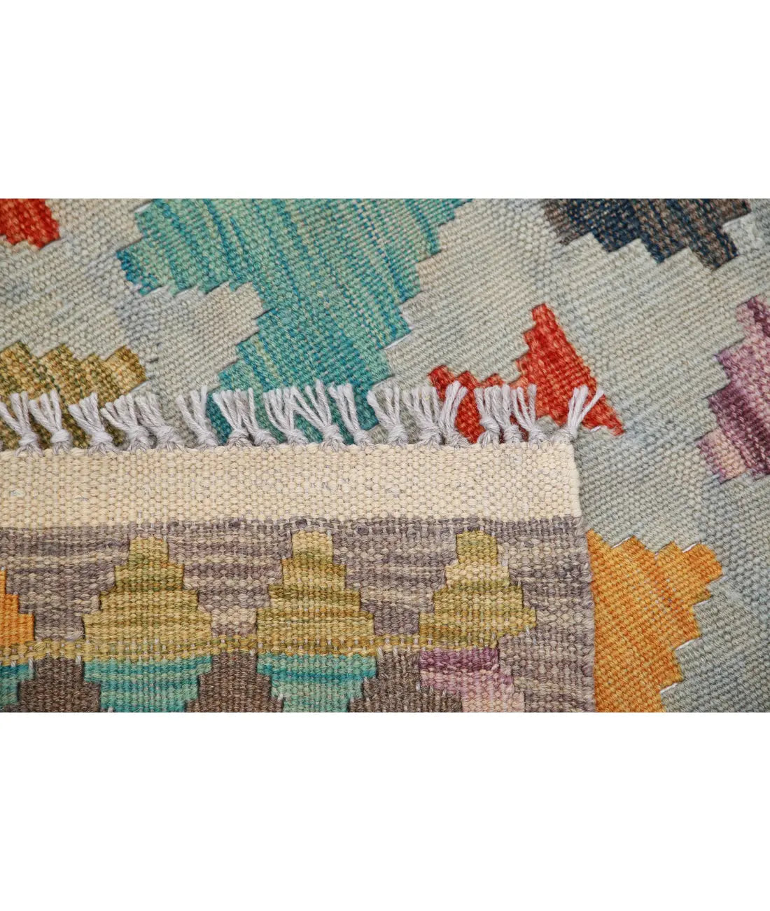 Hand Woven Maimana Kilim Wool Kilim Rug - 4'8'' x 6'7''