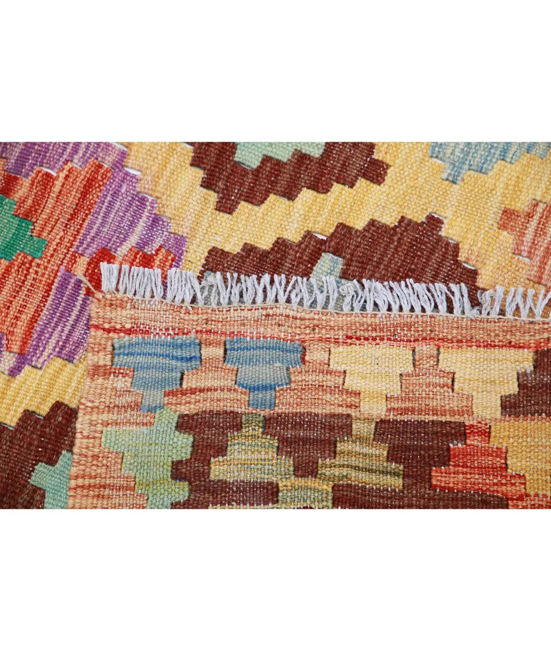 Hand Woven Maimana Kilim Wool Kilim Rug - 4'9'' x 6'5''
