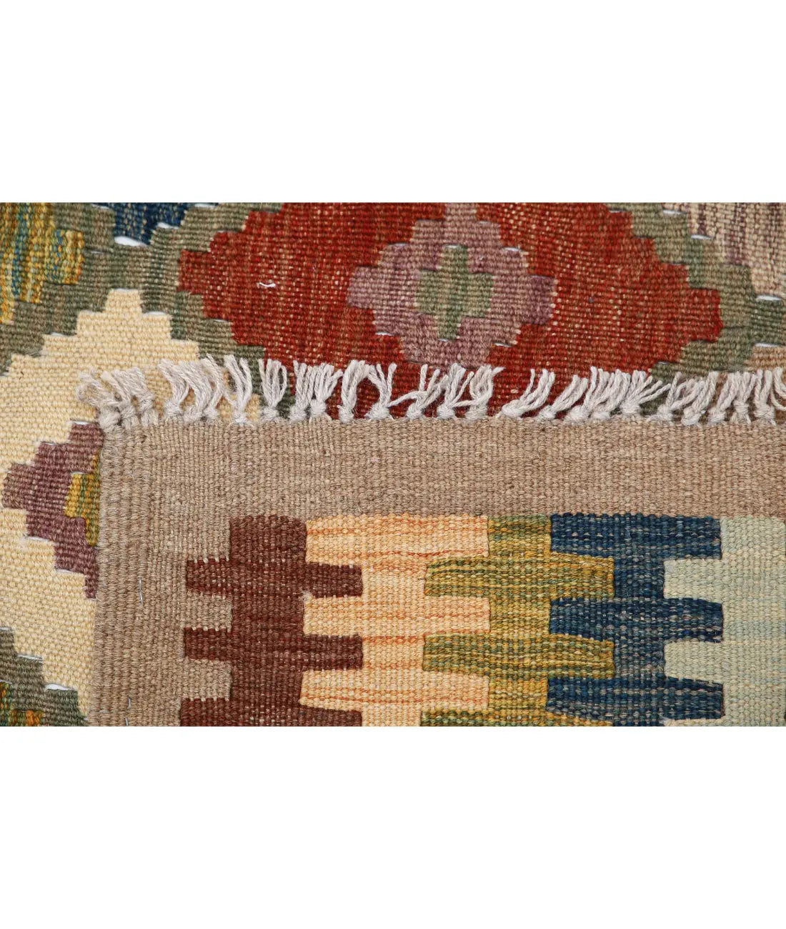 Hand Woven Maimana Kilim Wool Kilim Rug - 6'2'' x 7'11''