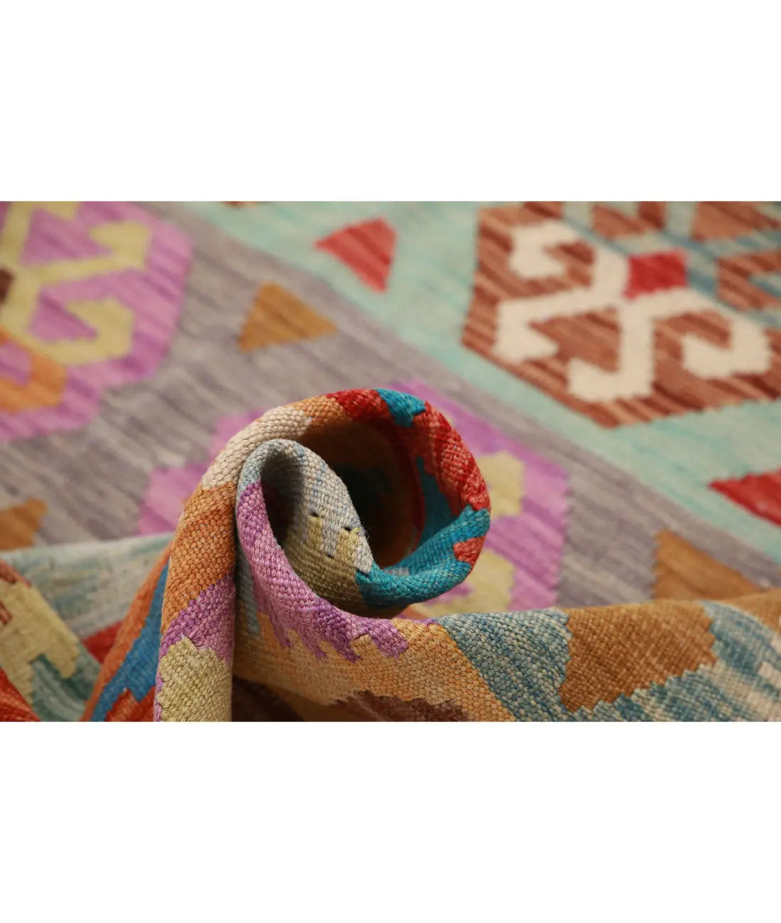 Hand Woven Maimana Kilim Wool Kilim Rug - 6'2'' x 9'10''