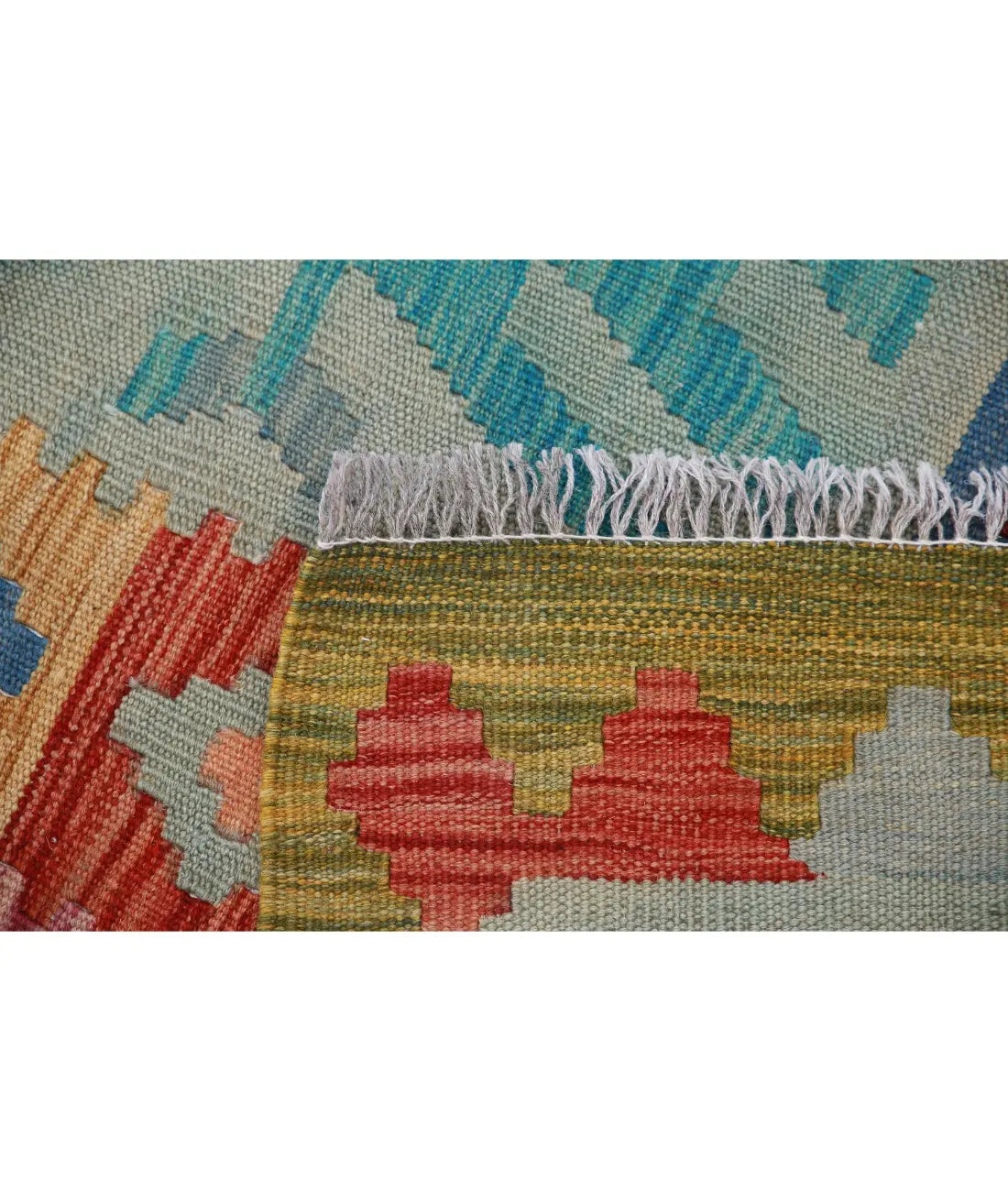 Hand Woven Maimana Kilim Wool Kilim Rug - 6'3'' x 9'11''