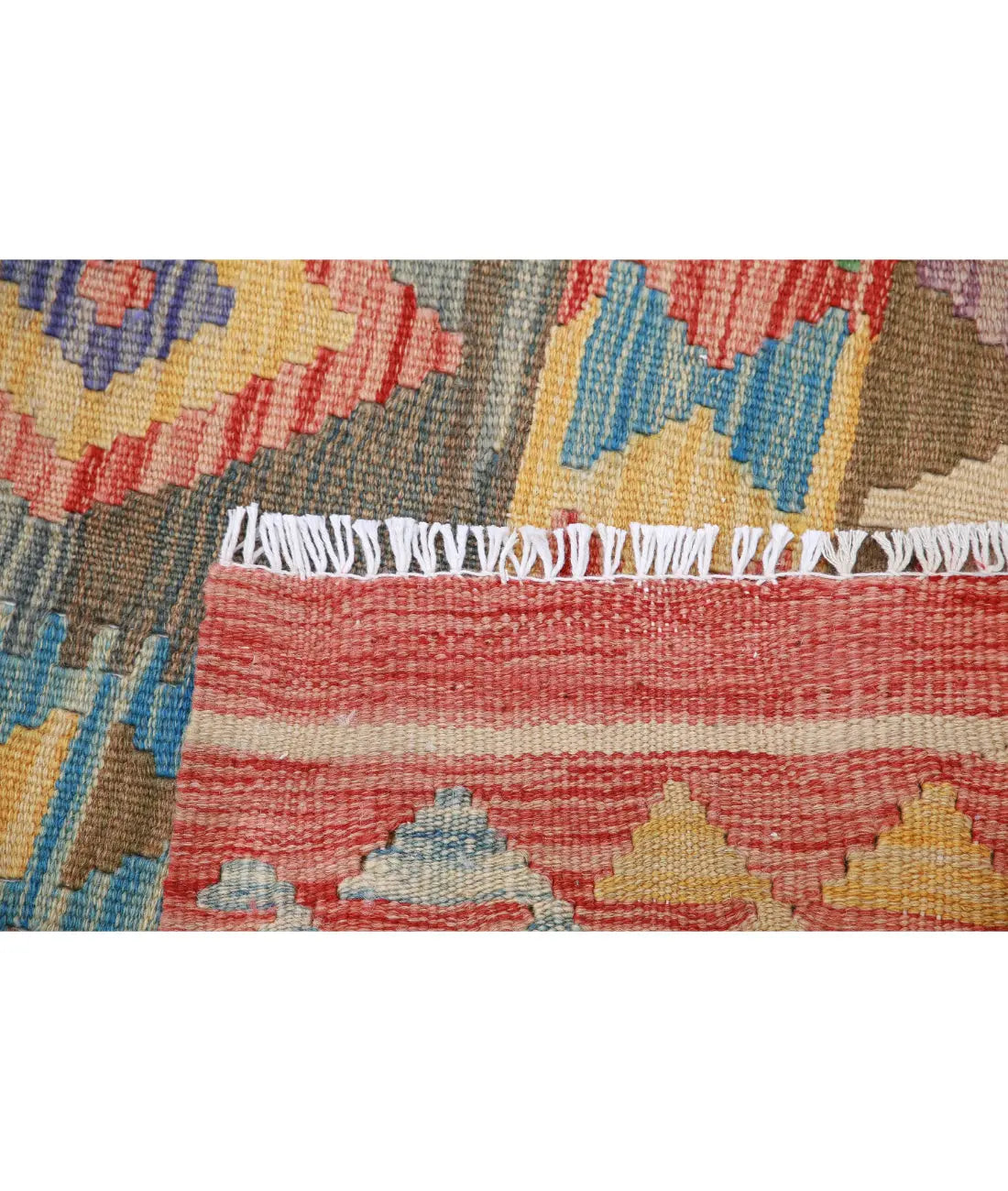 Hand Woven Maimana Kilim Wool Kilim Rug - 6'4'' x 9'2''