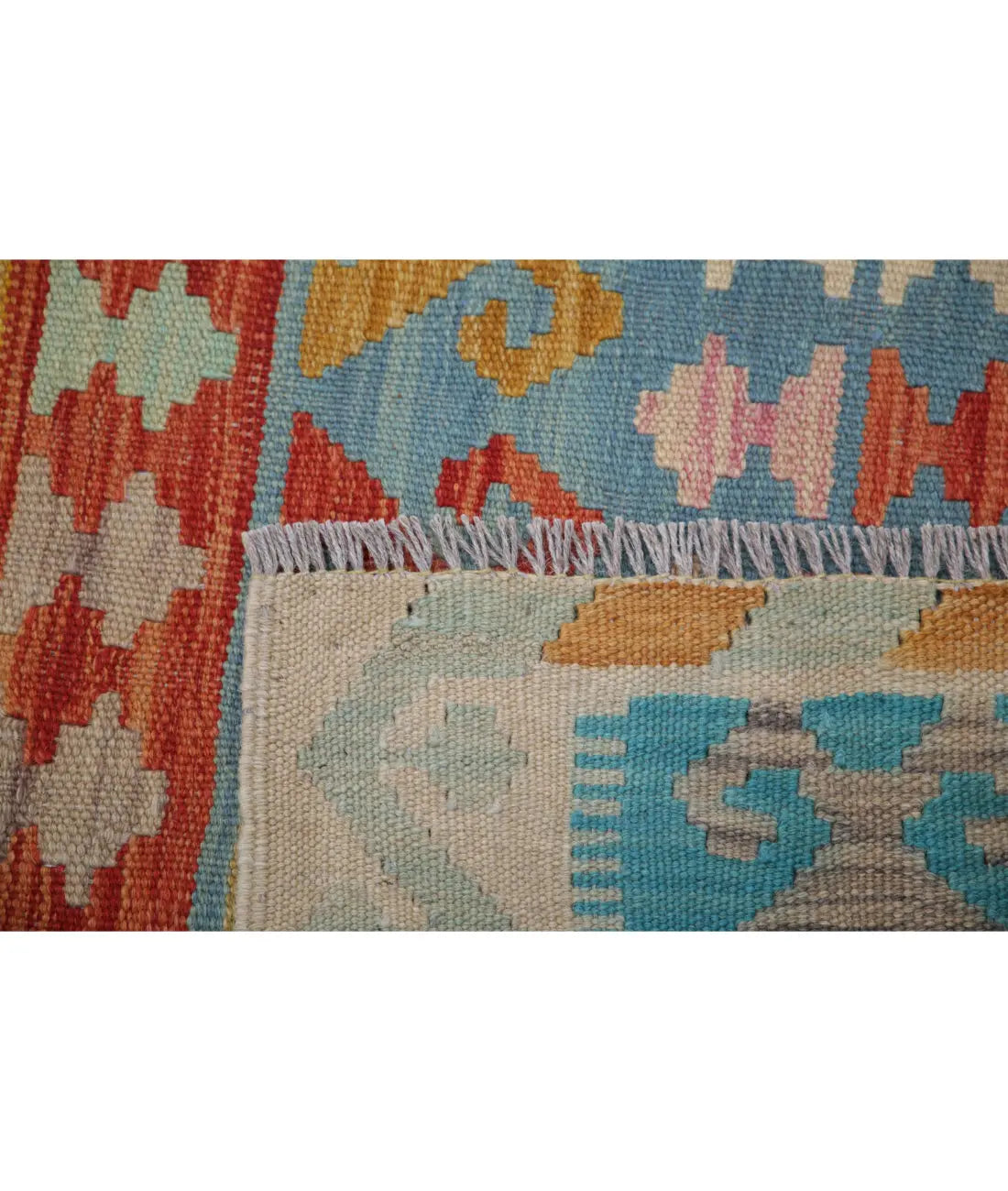 Hand Woven Maimana Kilim Wool Kilim Rug - 6'4'' x 9'8''